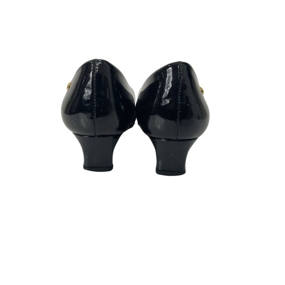 Etienne Aigner Black Patent Shoes Size 6.5 With a 1.5” Heel Shoes Original Box - Picture 5 of 9